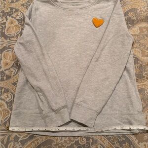 Lou & Grey Sweatshirt grey with Yellow Heart Patch